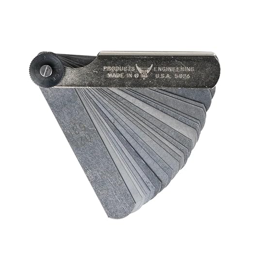 PEC Tools Feeler Gauge Set, 26 Straight Blades, 0.0015-0.025", Made in USA