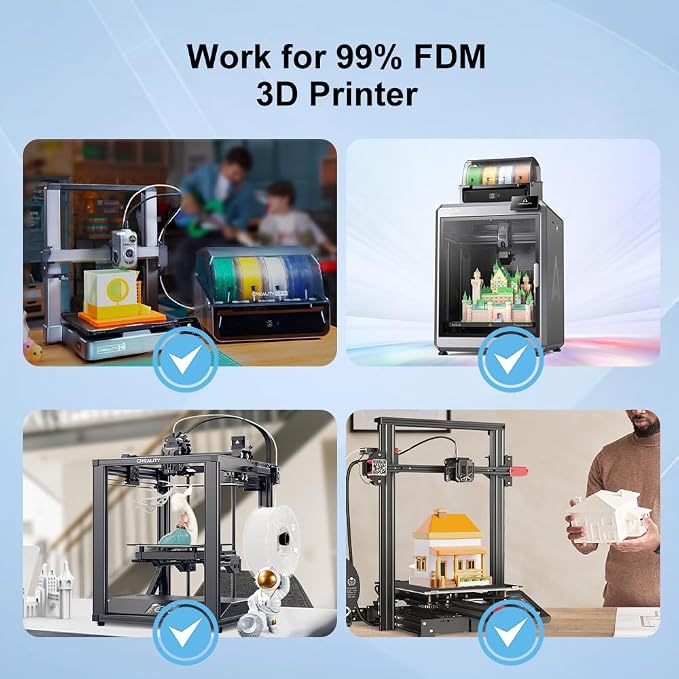 Creality Hyper PLA Filament 1.75mm, RFID 3D Printer Filament for High Speed 30-600mm/s, PLA Filament Support CFS, Fits for K2 Plus Combo and Most 3D Printers 1kg(2.2lbs)/Spool