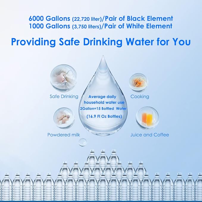 Berkey Gravity Water Filter Replacement, 2 Black Carbon Filters & 2 White Fluoride Filters, Compatible with Berkey Purifiers, Pack of 4 ﻿