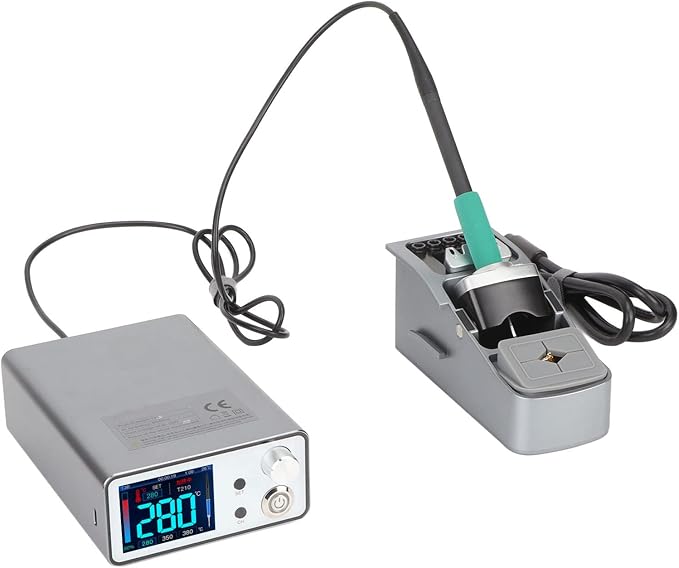 Smart Soldering Station, Professional Grade Digital Display PID Control 96W Fast Heating T210 Handle for PCB Repair and Mobile Phone Motherboard