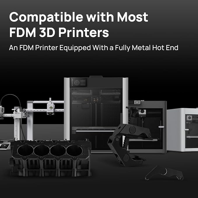 Siraya Tech Fibreheart ABS HT HF 3D Printer Filament – Premium Engineering-Grade ABS with 101°C Heat Resistance, High Flow for High-Speed Printing, Low Odor, for Functional Parts (1kg, Black)