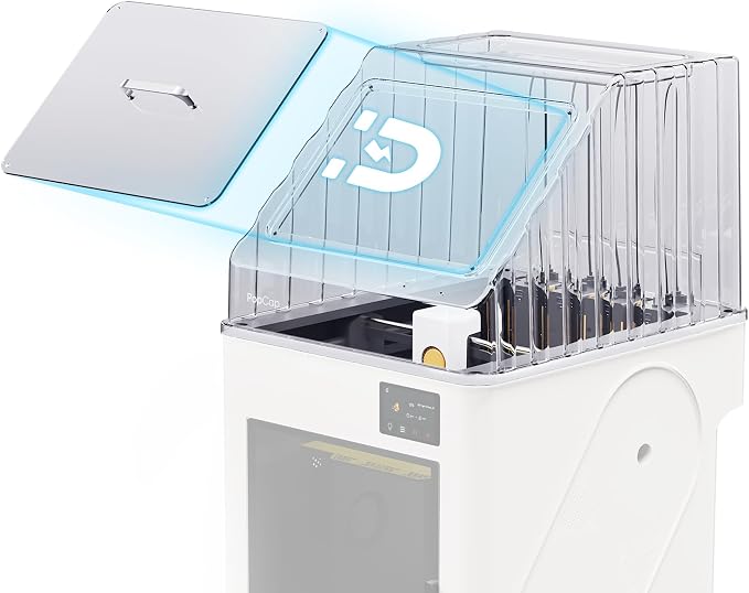 BIQU PopCap Transparent Top Cover for Snapmaker U1, High-Temp-Resistant PC Enclosure with Noise Reduction, Dustproof and Insulated, Magnetic Hatch and Storage Tool