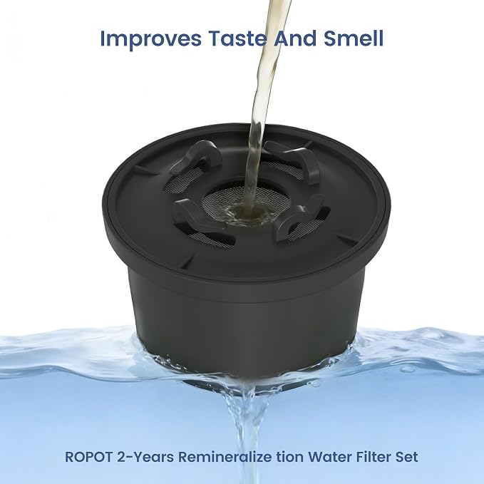 RO100ROPOT Remineralization Water Filters Replacement, Compatible with Bluevua RO100ROPOT and RO100ROPOT(UV) Systems, Alkaline for Reverse Osmosis Filter, Remineralize and Increase pH