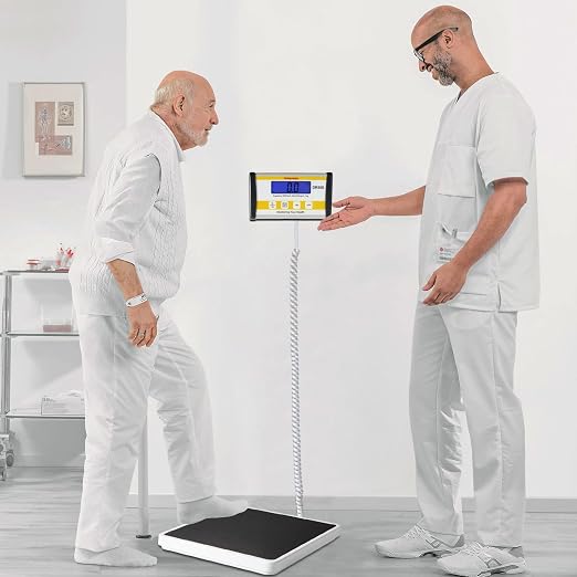 Medical Floor Scale, Digital Physician Scale with BMI, 550 lb/250 kg Capacity, Low-Profile Heavy Duty Bariatric Scale with Anti-Slip Rubber Mat (DR550B)