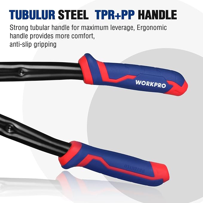 WORKPRO 24" Bolt Cutter, Chrome Molybdenum Steel Blade, Heavy Duty Bolt Cutter with Soft Rubber Grip, Cutting Tool for Cut Chain, Wire, Screw, Rivet