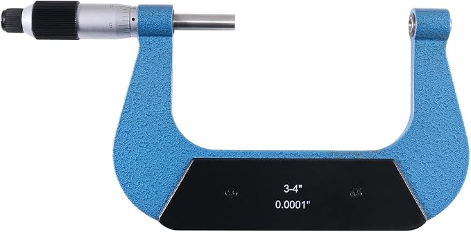 Accusize Industrial Tools Screw Thread Micrometer, 3-4", S916-C753 | 4 Anvil Sets: 24-14, 13-9, 8-5, 4.5-3.5 TPI, 0.001" Resolution, ±0.00016" Accuracy