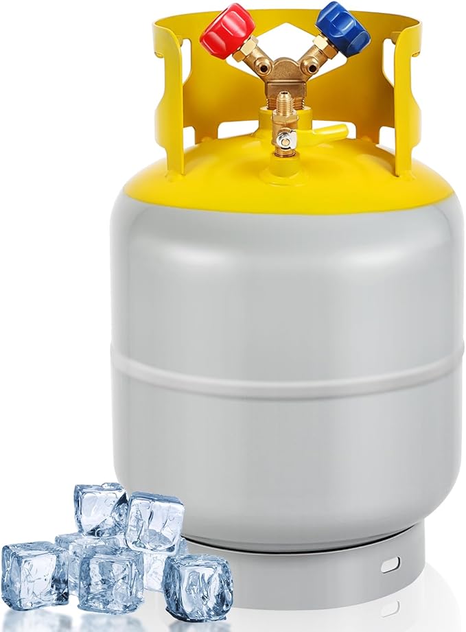 30 LB Refrigerant Recovery Tank for R12, R22, R134A, R410A Refrigerant with 1/4 SAE Y-Valve Liquid/Vapor Reclaim Tank AC Freon Recovery Tank Refrigerant Recovery Cylinder Tank Reusable