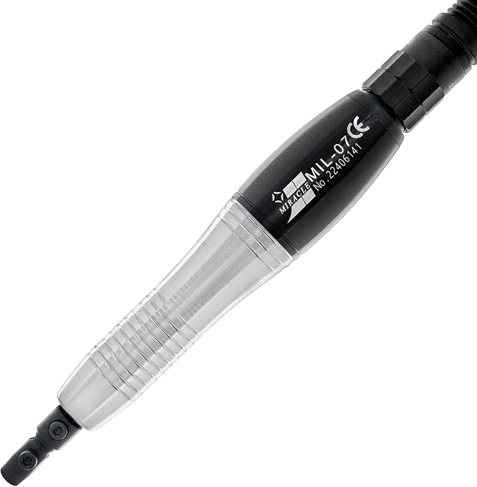 MIRACLE MIL-07 Pneumatic Reciprocating Profiler, 0.7mm Stroke, 35,000 SPM – Air Polishing, Filing, Lapping, Deburring Tool for Small Molds, Dies, Wood, Plastic, Jade