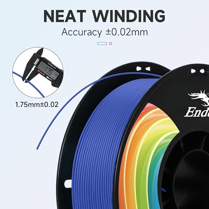 Creality 3D Printer Filament, PLA Plus Filament 1.75mm Rainbow, PLA Pro Toughness Upgraded Dimensional Accuracy +/- 0.03mm, 1KG Spool(2.2lbs) Ender PLA+ Filament for Most 3D Printer