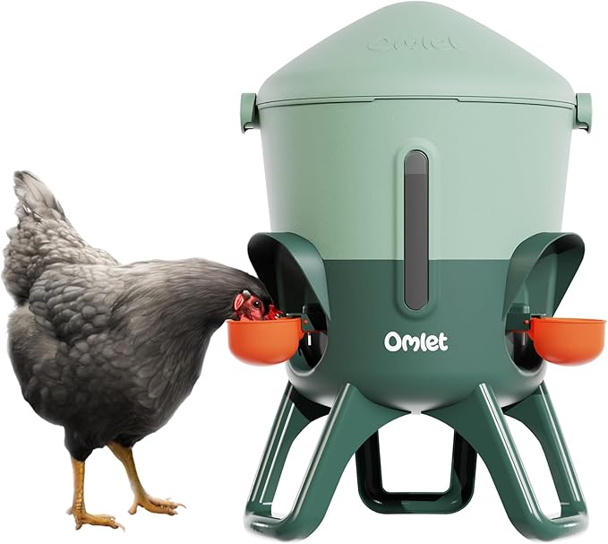 Omlet Insulated Chicken Waterer, 1.5 Gallon | Stay-Clean Automatic Water Dispenser for Chickens | BPA-Free | Anti-Roost Domed Lid | Includes 3 Cups & Nipples | Sage Green