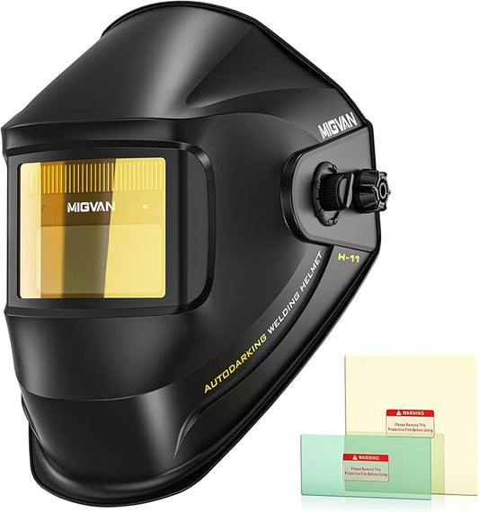 Welding Helmet Auto Darkening True Color Large Viewing, Welding Hood Solar/Rechargeable Battery Powered, Wide Shade 4/5-13 with 4 Arc Sensor, Optical Clarity Welding Mask for TIG MIG ARC Grind