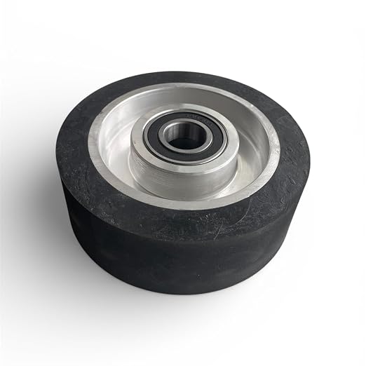 6" x 2" Rubber Contact Wheel for Belt Grinder – Precision Balanced Aluminum Hub, Bearing Included, Heavy Duty Industrial Grinding Drive Roller for Knife Making & Metal Fabrication