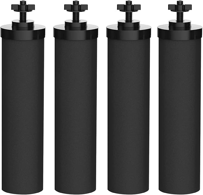 Gravity Water Filters for Berkey Replacement,NSF 42 Certified,Compatible with Berkey Gravity Filtration System,Combo Pack of 4 (4 Black Purification)