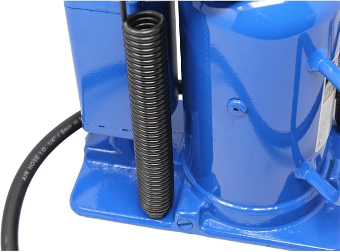 K Tool International XD63228 20 Ton Air/Hydraulic Bottle Jack for Garages, Repair Shops, and DIY, 44,000 lbs. Capacity, Lift Range 10.43"-19.88", Heavy Duty Steel, Load-limiting/Bypass Valves, Blue