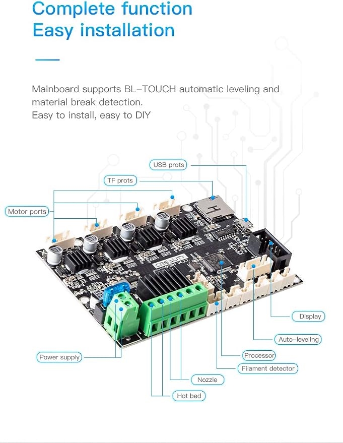 Official Creality Upgrade Motherboard Silent Mainboard V4.2.7 for Ender 3 Pro Customized and Non-Standard Matching,Ender 3 Pro Silent Motherboard Also for Ender 3 Max/Ender 3 Neo/3 V2 Neo/3 Max Neo