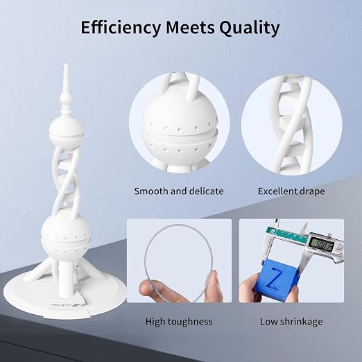 ANYCUBIC High Speed 3D Printer Filament 1.75mm, Print Up to 10X Faster, Rapid PLA Filament with High Prints Quality, Dimensional Accuracy +/- 0.02mm, 1KG Reusable Spool, Bright White