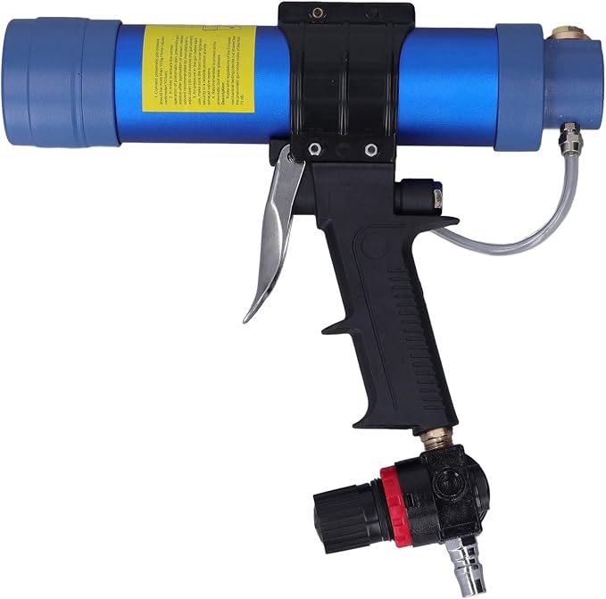 Sausage Silicone Caulking Glue Gun,310ml 1/4in Pneumatic Glass Glue Gun With Pressure Gauge Silicone Gun Pneumatic Sausage Caulking Gun Glass Glue Sealant Gun