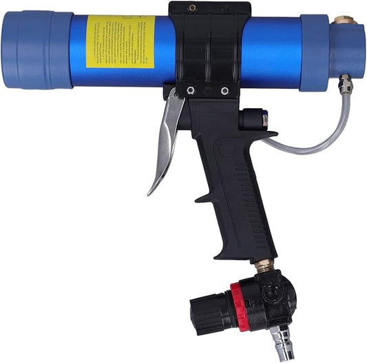 Sausage Silicone Caulking Glue Gun,310ml 1/4in Pneumatic Glass Glue Gun With Pressure Gauge Silicone Gun Pneumatic Sausage Caulking Gun Glass Glue Sealant Gun