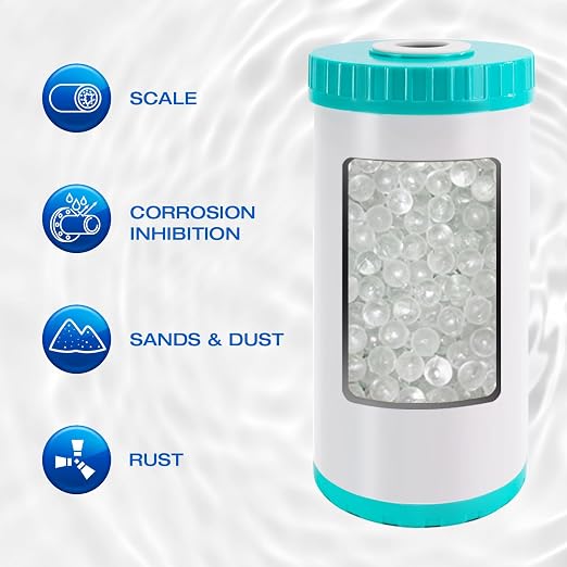 H&G Lifestyles 10" x 4.5 Water Descaler, Anti Scale Phosphate Filter | Saltless Water Softener,Replacement Cartridge, Compatible with 84637, WPX5BB97P, PC10, 355214-45, 355215-45, WP10BB97P