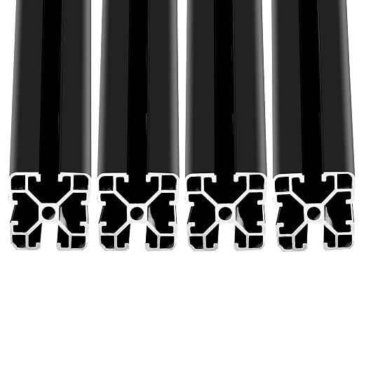 4040 T-Slot Extruded Aluminum Profile 2000mm Black - Versatile and Durable Aluminum Extrusion, European Standard Aluminum Extrusion for All Your Construction and Design Needs（4 Pack）