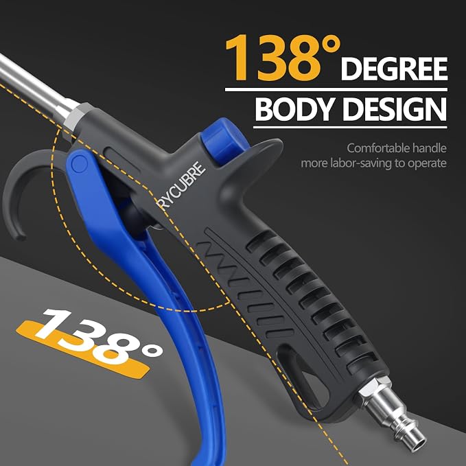 Extended stretchable 15-39 inch air gun Heavy duty air compressor accessories, adjustable air flow, ergonomic design, ideal air tool for stainless steel barrels and nozzles cleaning (15-39 Inch)