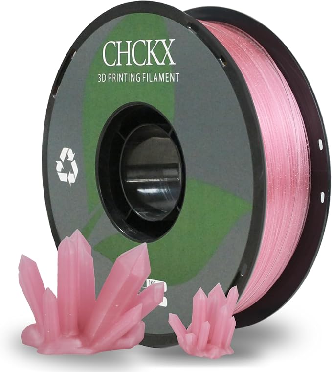 Crystal PLA 3D Printer Filament, Dimensional Accuracy +/- 0.02 mm, 1 kg Spool(2.2lbs), 1.75 mm,Crystal Pink
