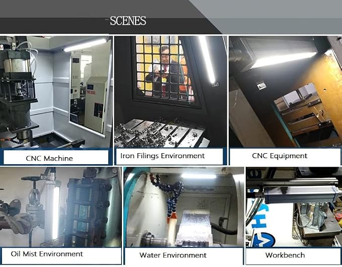 8 inch Explosion Proof Led Lighting 24V Waterproof Machine Tube Led Work Light CNC Drilling Lathe Milling Machine Lights Shop Lighting Industrial Lamp (9)