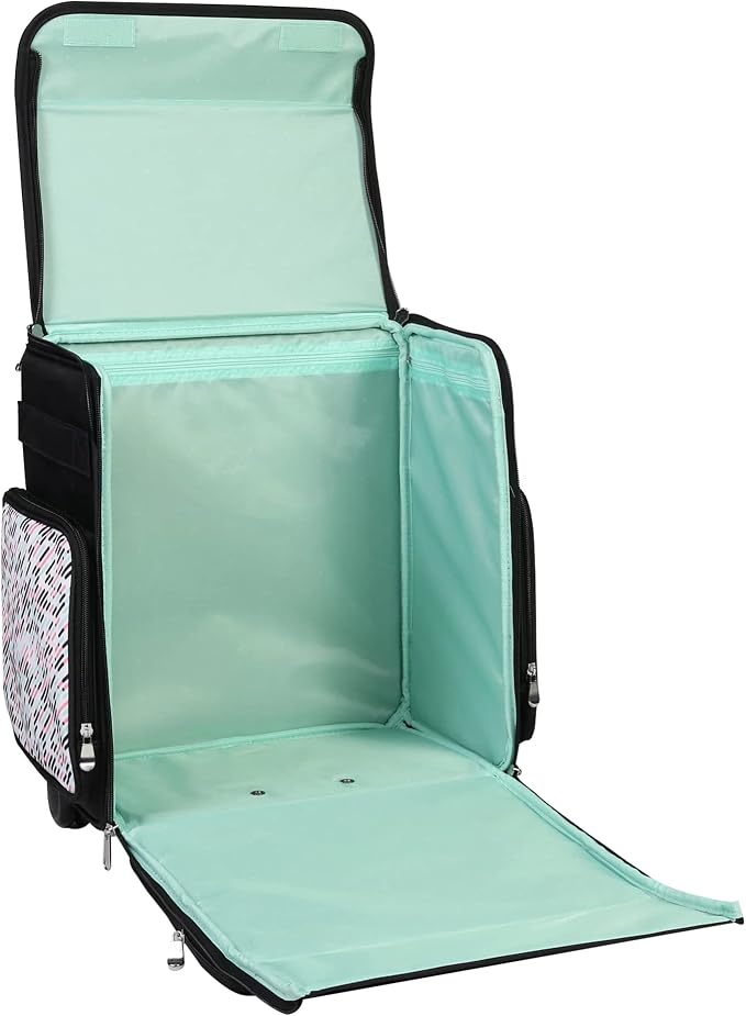 Everything Mary Collapsible Rolling Craft Bag, Pill - Wheeled Scrapbook Tote for Scrapbooking & Art - Travel Organizer Storage Bin for Paper, Glue, Tape - Roller Cart for Teachers & Medical