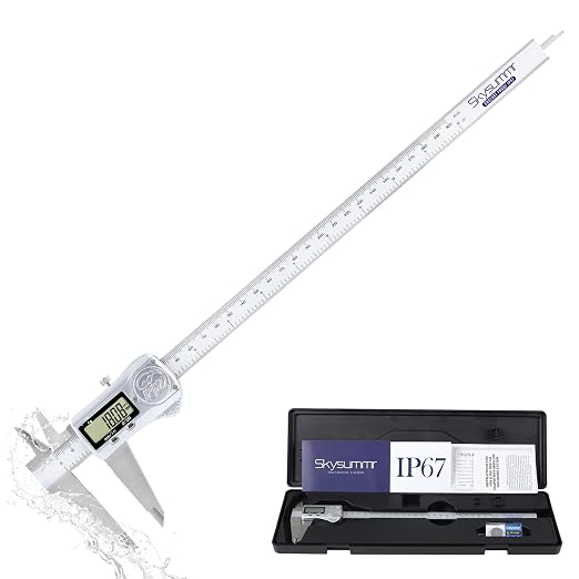 IP67 Absolute Origin Waterproof Digital Vernier Caliper Measuring Tool Stainless Steel, 0-12 Inch/300mm, 0.01mm Resolution, in/mm Conversion