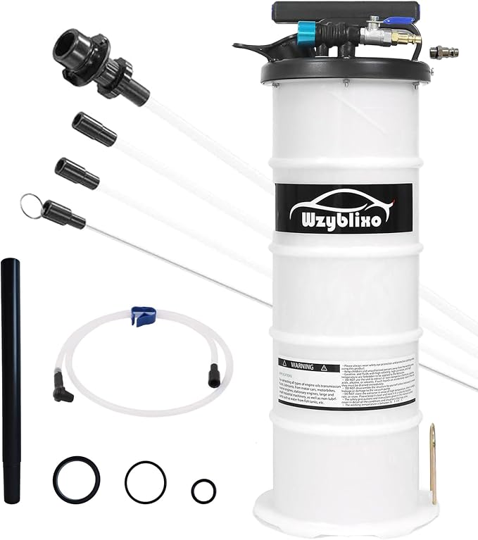 6.5L Oil Extractor - Pneumatic/Manual Vacumm Fluid Extractor Fluid Change Pump with Extended Oil Suction Hose and A Brake Bleeding Hose for Automotive Fluids Vacuum Evacuation