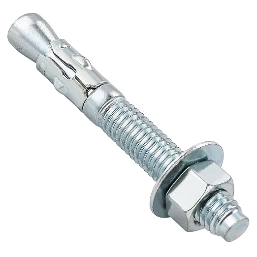 Wensilon 1/2x9 30Pcs Inch Standard Fasteners for Heavy-Duty Zinc Wedge Anchors for Cement and Concrete