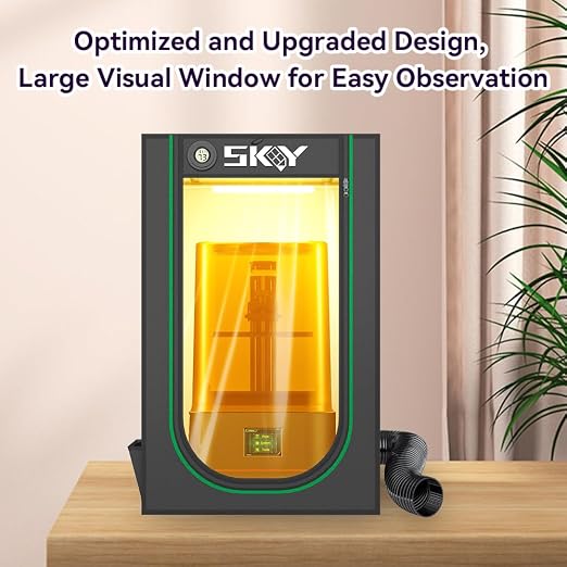Resin 3D Printer Enclosure with Ventilation, 3D Printer Enclosure Tent Cover Eliminate Odors Dustproof Isolate Noise Compatible with Creality Anycubic Elegoo Series LCD Resin UV 3D Printer-Black