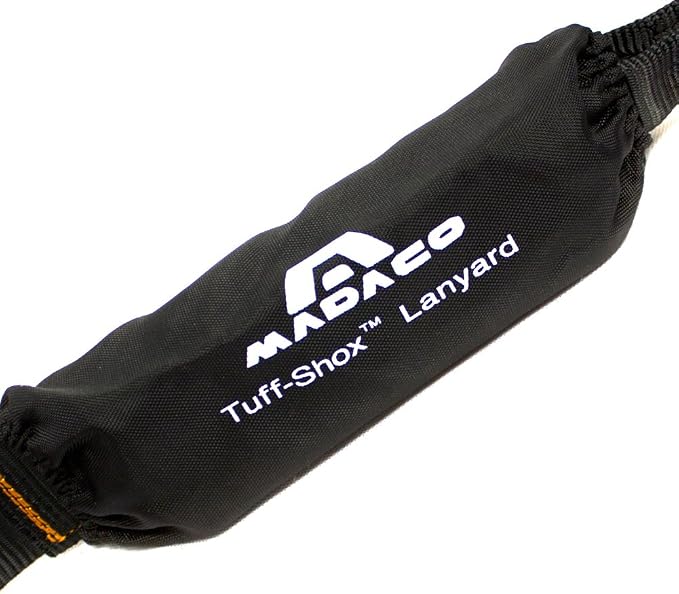 Madaco Roof Construction Fall Protection Heavy Duty Industrial Safety Internal Shock Absorbing Pack 2FT Snap Hook Lanyard ANSI OSHA L-613-01