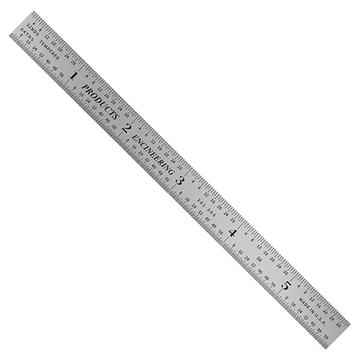 PEC Tools Made in USA Machinist Rule, 6" Flexible Steel Rule (3 Pack), Markings 1/10",1/50",1/32",1/64" for Professionals