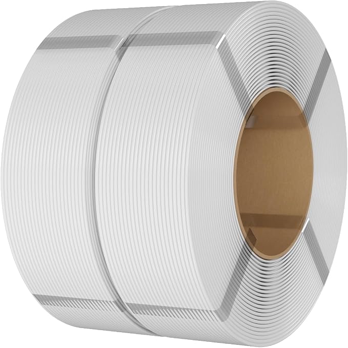 eSUN PLA Basic Refilament 1.75mm, 3D Printer Refill High Speed PLA for Fast Printing, 1KG per Roll, 2 Rolls Spoolless 3D Printing Filament for High Speed 3D Printers, Cold White