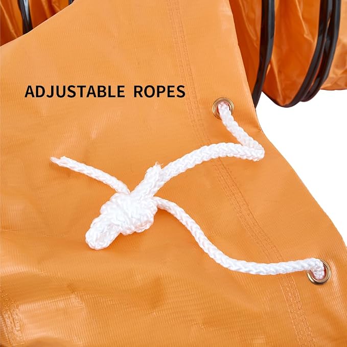 25FT Flexible Duct Hose PVC Flame Retardant Duct Hosing with S Hook & Steel Support for 8IN Utility Blower Exhaust Fan
