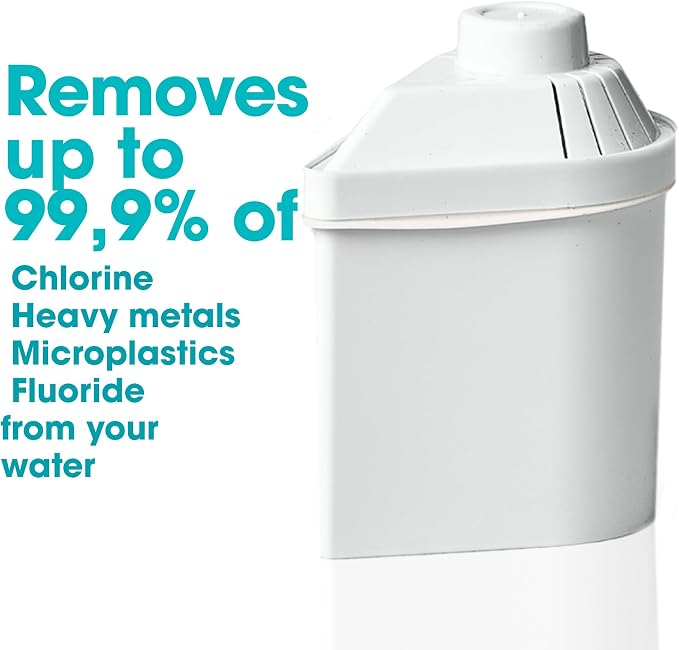 Alkanatur Filter Replacement for Pitcher (Pack of 3) - Removes Fluorides, Chlorine, Heavy Metals - Filters 400 liters of Tap Water - Replace After 3 Months - CE, ROHS, SGS Certified Water Filter