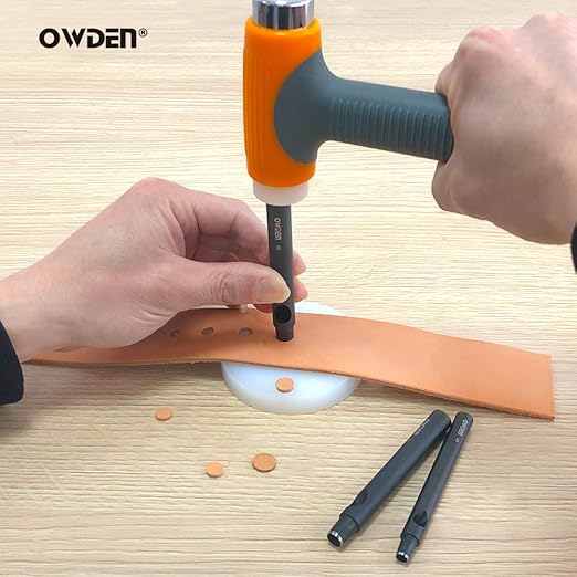 OWDEN Professional 13 Pcs Leather Hole Punch Set (Slim Style) 1.0-12MM for Belt,Watch Band and Strap Gasket. with a Free 3" Nylon mat.