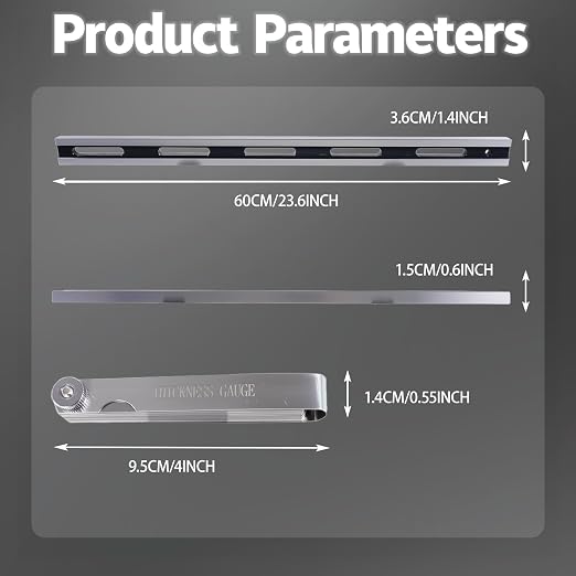 24 Inch Machinist Precision Straight Edge for Cylinder Heads and Blocks | Hardened Steel Engine Straightedge with Feeler Gauge, Gloves and Storage Case for Checking Flatness and Warpage