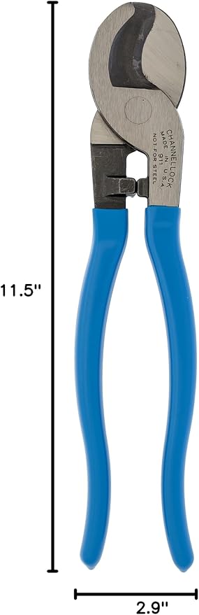 Channellock Cable Cutter 911 - High Carbon Steel Cable Cutting Tool - 9.5 In