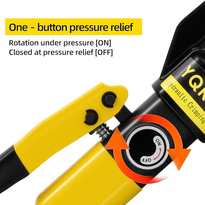 10 Ton Hydraulic Crimping Tool Kit with 9 Dies for Battery Cable (12 AWG to 2/0) - Hydraulic Cable Crimper for Electrical Terminals & Wire Connectors