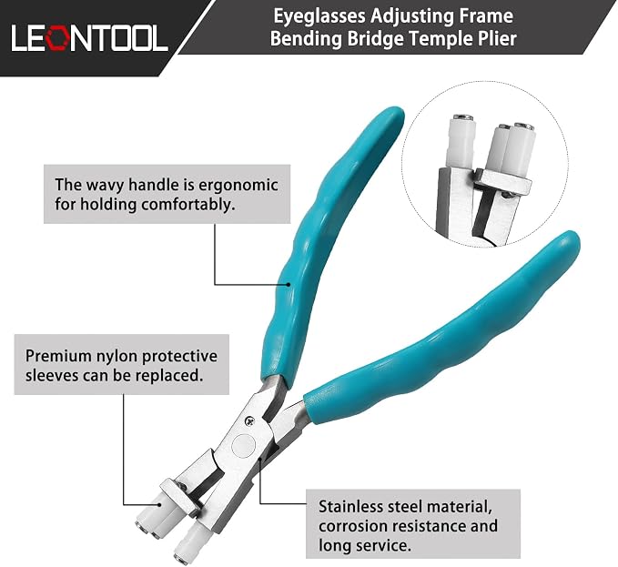 Round & Nylon Jaw Eyeglasses Frame Pliers Bundle with 6 Inches Optical Trident Pliers Professional Eyeglasses Adjusting Frame Pliers, Eyeglass Repair Kit with Eyeglass Repair Screwdriver