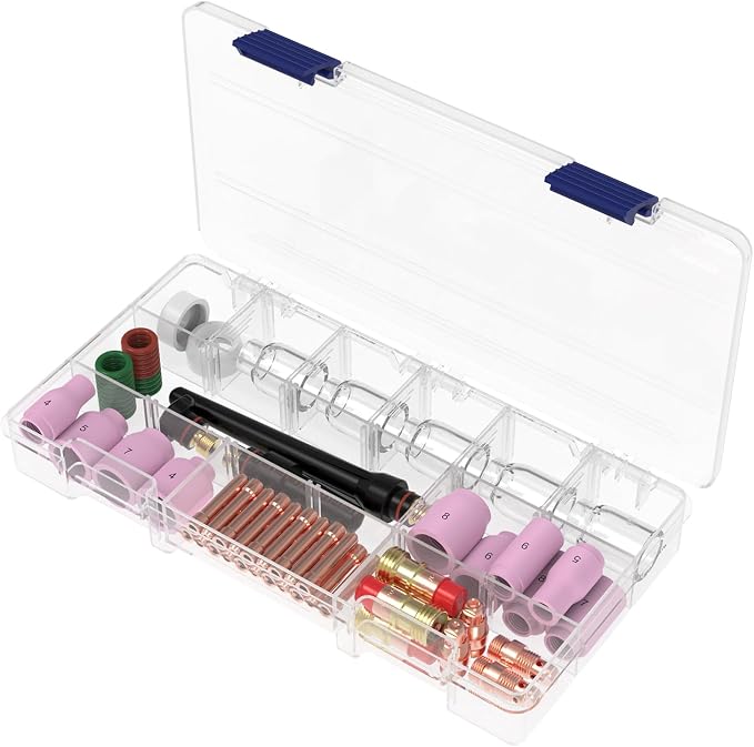 YESWELDER 68 Pcs TIG Welding Torch Stubby Gas Lens Glass Cup Kit For WP-17/18/26