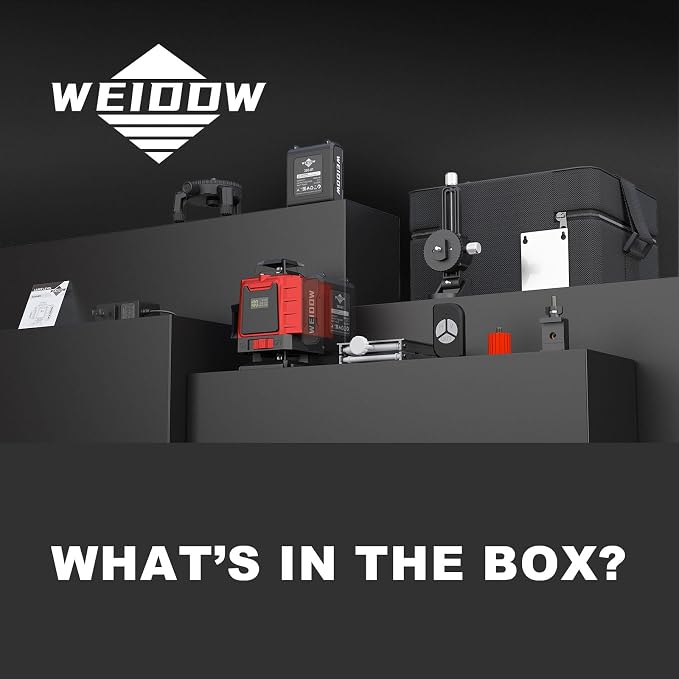 Weiddw laser level Self Leveling 16 Lines 4×360° for Picture Hanging and Construction, High-capacity Lithium Battery