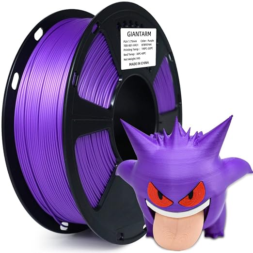 GIANTARM 3D Printer Filament, Purple Pla Filament, 1Kg(2.2lbs) Spool, 1.75mm Dimension Accuracy +/- 0.03mm, 3D Printing Filament