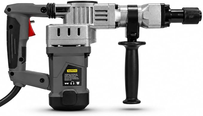 XtremepowerUS 1400W Electric Demolition Jack Hammer, 3900 BPM Heavy Duty Concrete Breaker with Point & Flat Chisel Bits, Adjustable Handle, Carrying Case for Concrete, Brick, Asphalt & Masonry