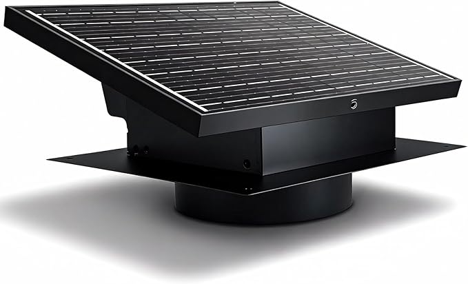 Bghdas 25W Solar Attic Fan, 8 Inch IP68 Waterproof Solar Roof Vent Fan, Ideal Solar Roof Vent for Attics, Garage, Shop and Warehouse