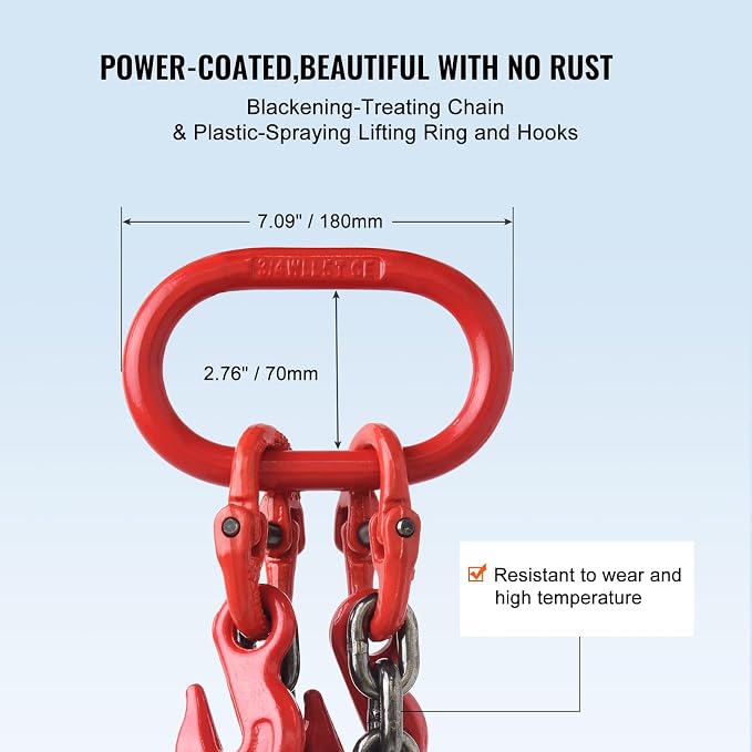 VEVOR Chain Sling with 2 Leg Grab Hooks