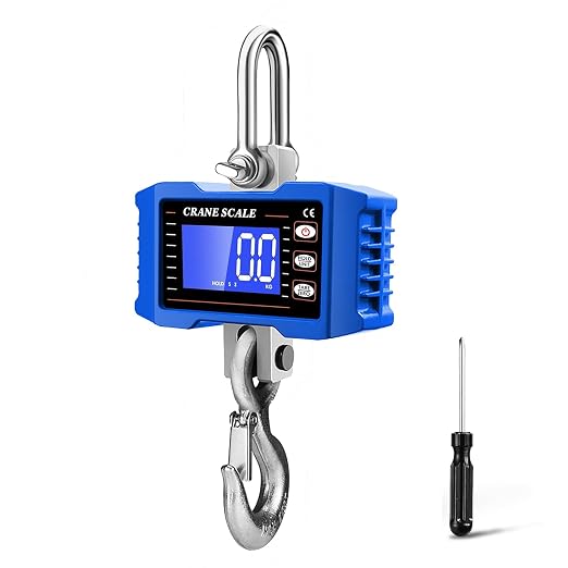 2000Kg/4400Lb Industrial Digital Hanging Scale - Heavy Duty Crane Scale with Aluminum Case & LCD Screen, High Precision Multi-Unit Switch for Garage, Market, Fishing