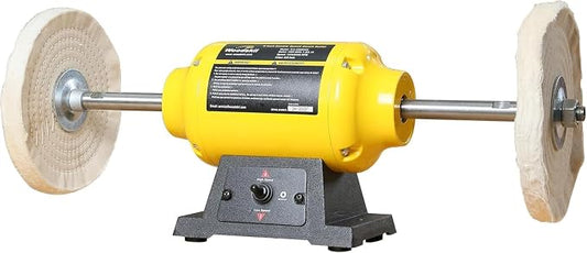 Dual Speed Bench Buffer Polisher 1.8/3.1A, 8 inch Jewelry Buffer Polisher Machine, 1725/3450 RPM Power Bench Polisher with 2 cotton Wheels for Jewelry, Metal, Wood, Jade, Knife, Plastic